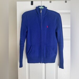 Ralph Lauren Sport Blue Zip-Up Sweater – Size Small